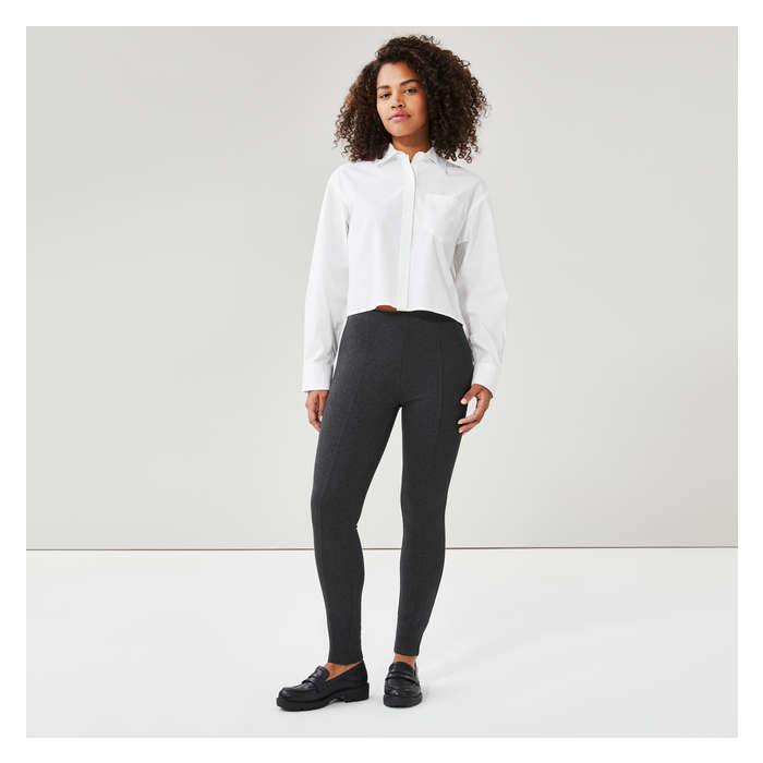 Aux Femmes Legging en point de Rome - Mélange De Gris Foncé